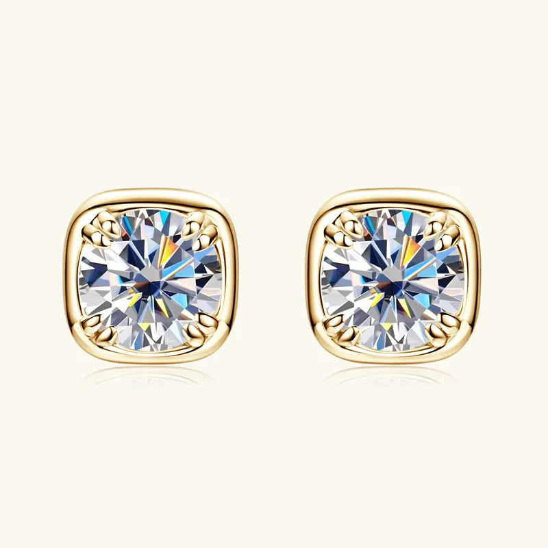 6.5MM 1CT Moissanite Earrings in 925 Sterling Silver - EverlyCrafted