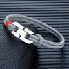 Double Strand Braided Rope Bracelet with Stainless Steel U-Buckle - EverlyCrafted