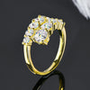 3.26 CTTW Moissanite Bridal Ring - 18K Gold Plated 925 Sterling Silver - EverlyCrafted