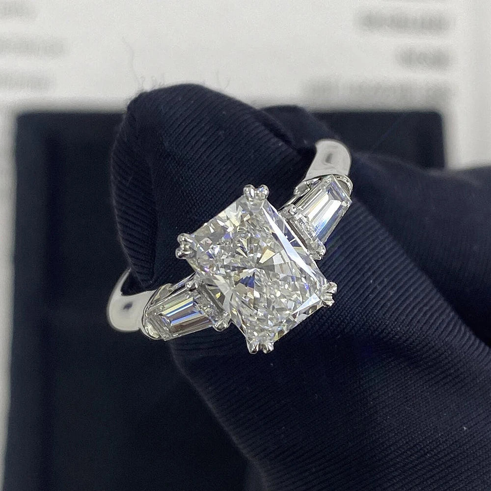 1/2/3/4 Carat Radiant Cut Moissanite Engagement Ring - EverlyCrafted