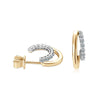 Moissanite Diamond Open Hoop Earrings in 925 Sterling Silver 14K Gold Plated - EverlyCrafted