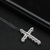 Moissanite Cross Pendant Necklace in 18k White Gold - EverlyCrafted
