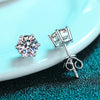 4CTW Moissanite Stud Earrings in 14K White Gold Plated Sterling Silver - EverlyCrafted