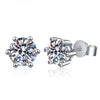 4CTW Moissanite Stud Earrings in 14K White Gold Plated Sterling Silver - EverlyCrafted