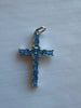 Sterling Silver Aquamarine Cross Pendant - Fine Jewelry - EverlyCrafted