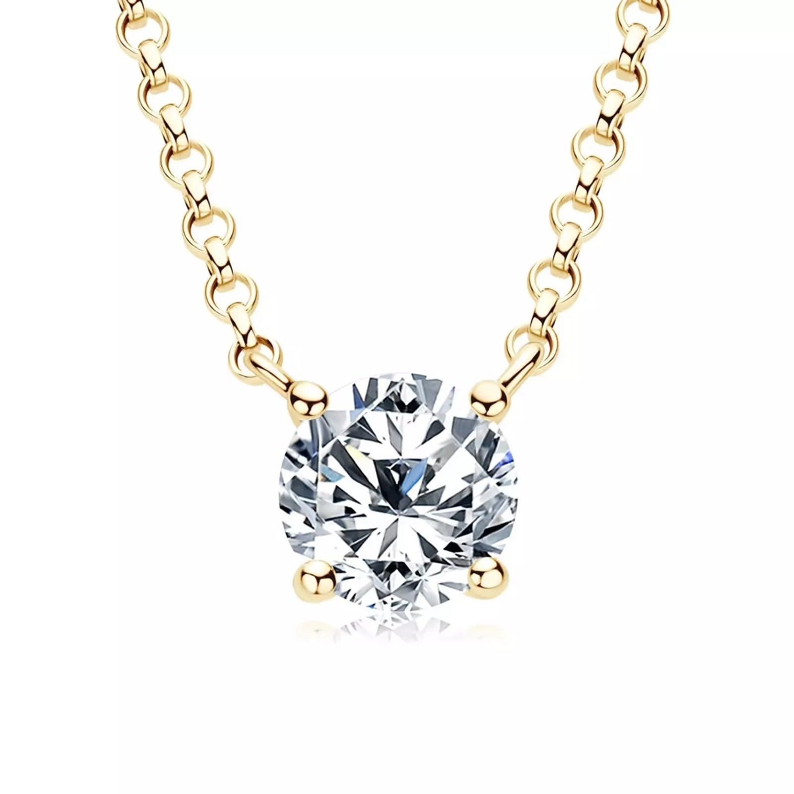 Moissanite Pendant Necklace 925 Sterling Silver